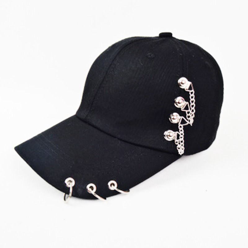 Visor cap: Topi Korea Cincin Logam Besi Topi Hoop Untuk Pria Topi Baseball Rantai Yang Dapat Disesuaikan Hip Hop Topi Peneduh Topi Topi Untuk Wanita Hadiah