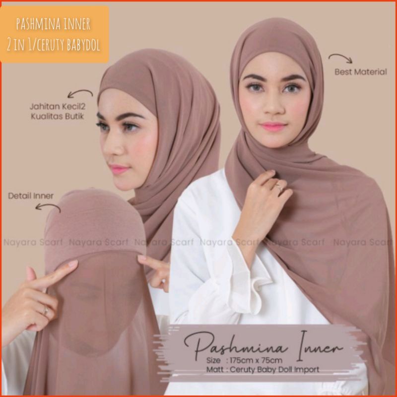 HIJAB PASHMINA INNER 2 IN 1 CERUTY BABYDOL 180x72