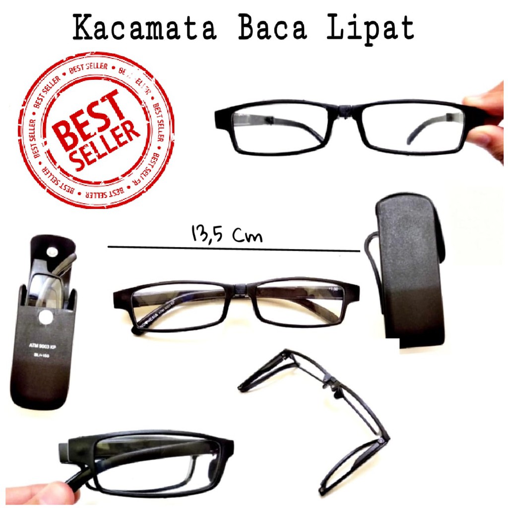 Kacamata Baca Lipat Cowok Pria Laki Laki Keren hitam Hardcase photocromic style unisex korea plus do