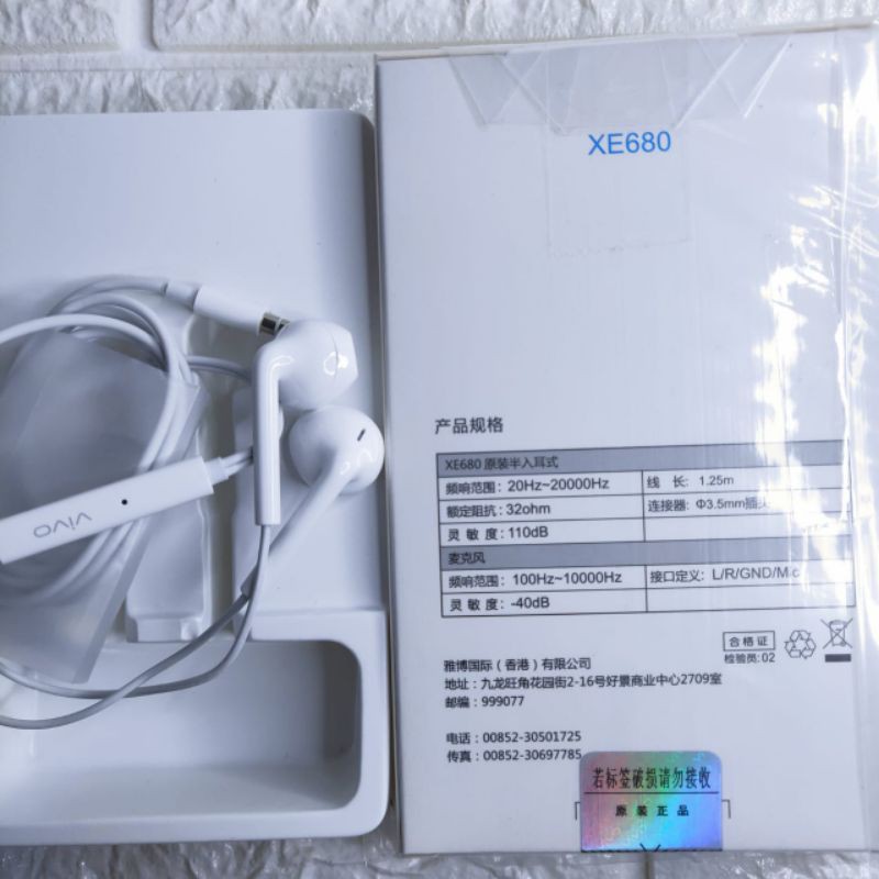 Headset Vivo XE680 Hifi Original 100% Stereo bass