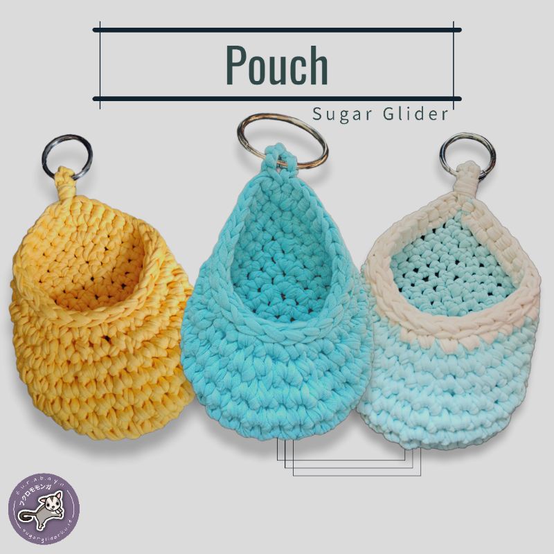 Hanging Pouch Rajut Sugar Glider Hand Made Crochet