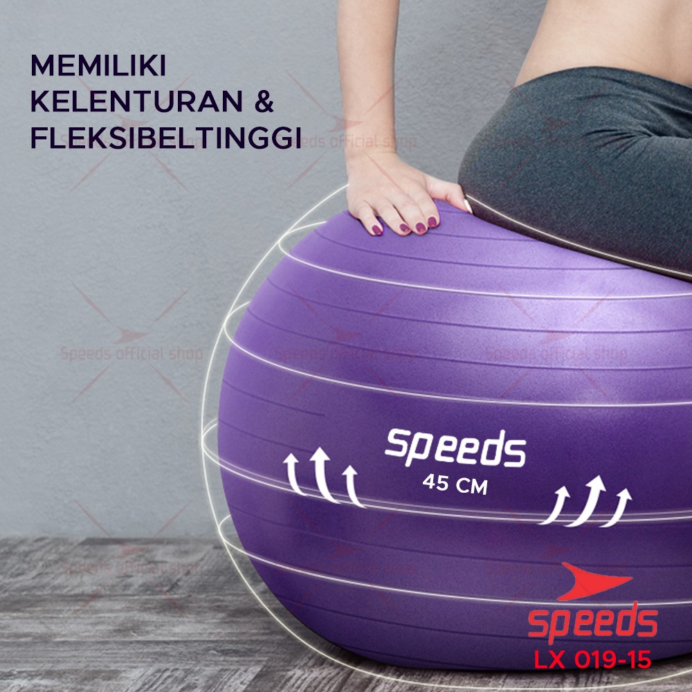 SPEEDS Gymball tebal fitness 45 cm Bola Gym Bola yoga alat olahraga pregnant (Bonus Pompa) 019-15