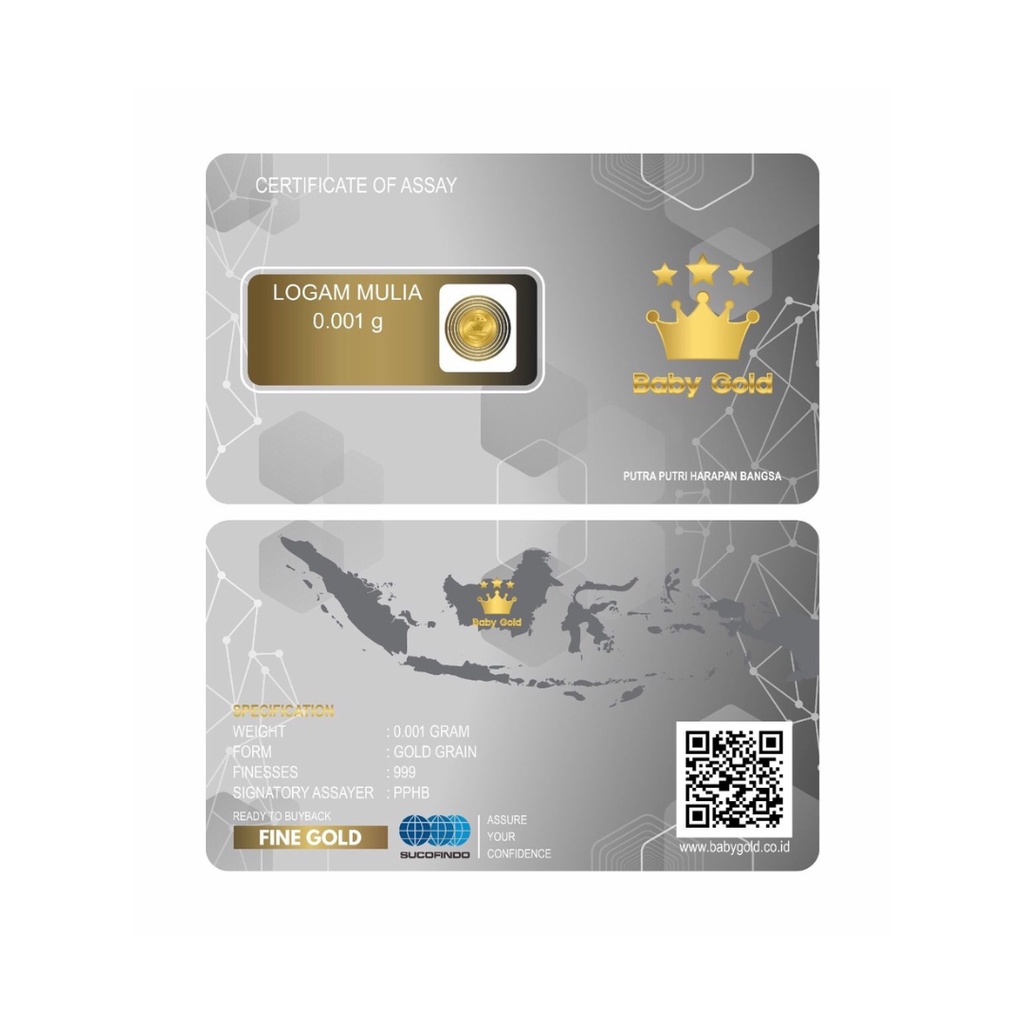 Baby Gold Emas Mini Logam Mulia 0.001 Gram Emas Kecil Batangan-1