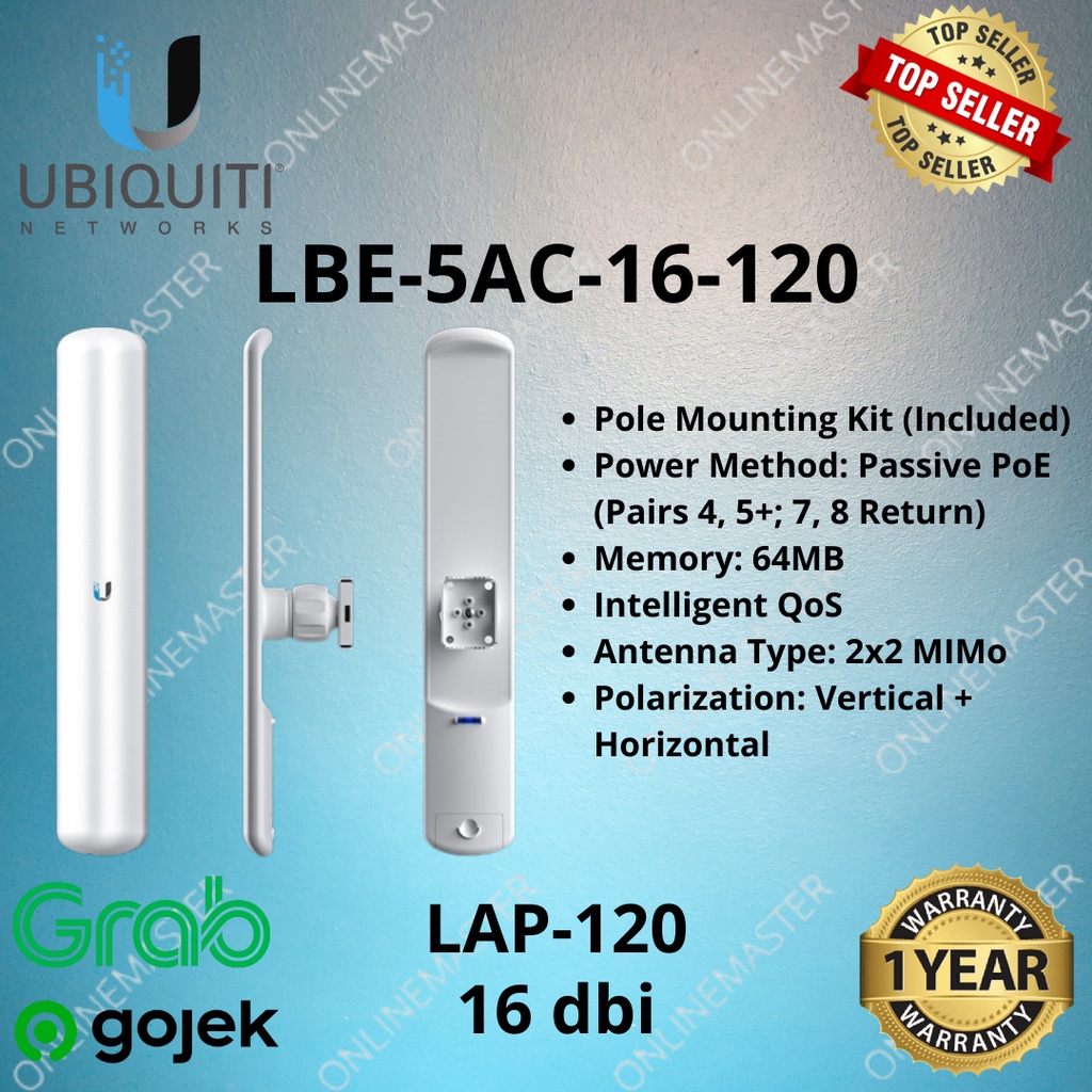 LBE-5AC-16-120 Ubnt Litebeam Sectoral AC LAP-120 LAP120