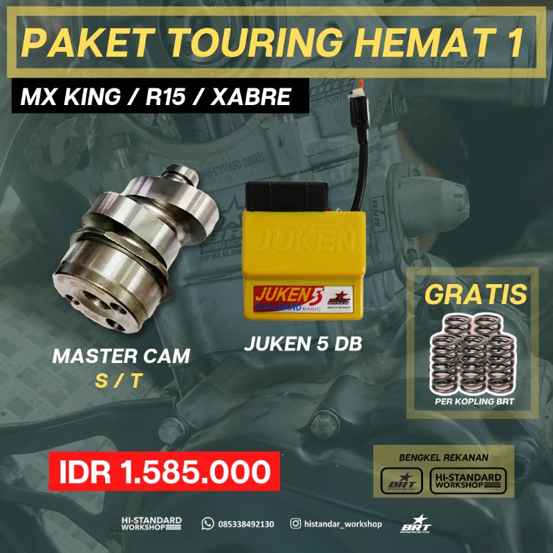 PAKET TOURING HEMAT BRT MASTER CAM NOKEN AS BRT ECU BRT MX KING R15 XABRE