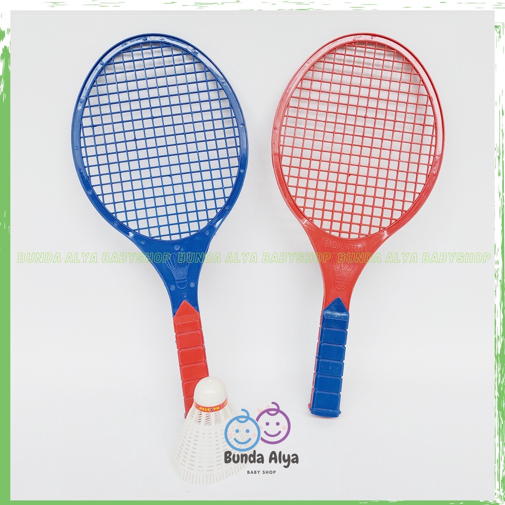 Mainan Anak Raket Badminton Mainan Olahraga RAKET BADMINTON MURAH - Mainan Anak Set Raket Mini Anak Badminton Mini - Mainan Bulu Tangkis Isi 2 Raket 1 Kock - Mainan Raket Mini SNI