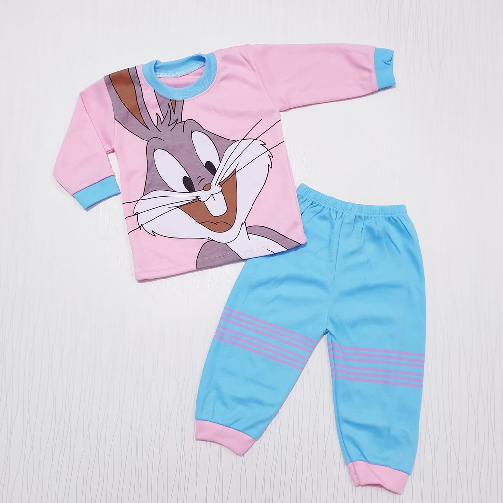 baju tidur set piyama anak kelinci setelan panjang piyama baju bayi