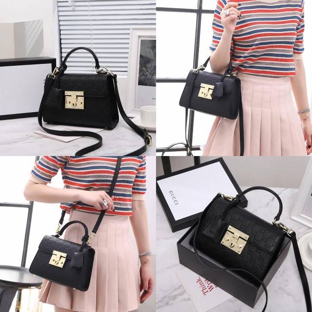 Gucci Padlock GG Leather Top Handle Bag Include Box Gucci