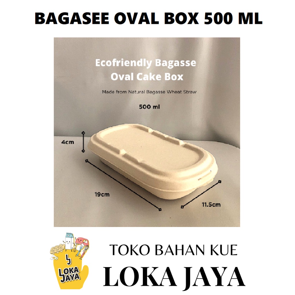 BAGASSE BOX OVAL 500 ML ISI 10 PCS