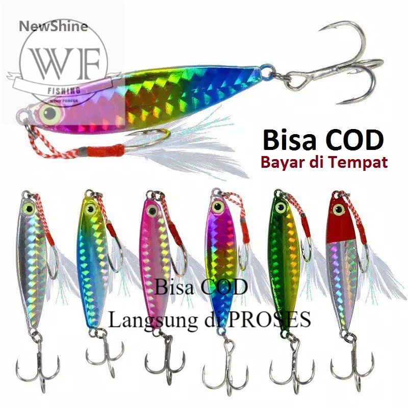 SATU SET (isi 6) 10gr/5cm umpan casting umpan pancing ikan metal jig lure swimbait