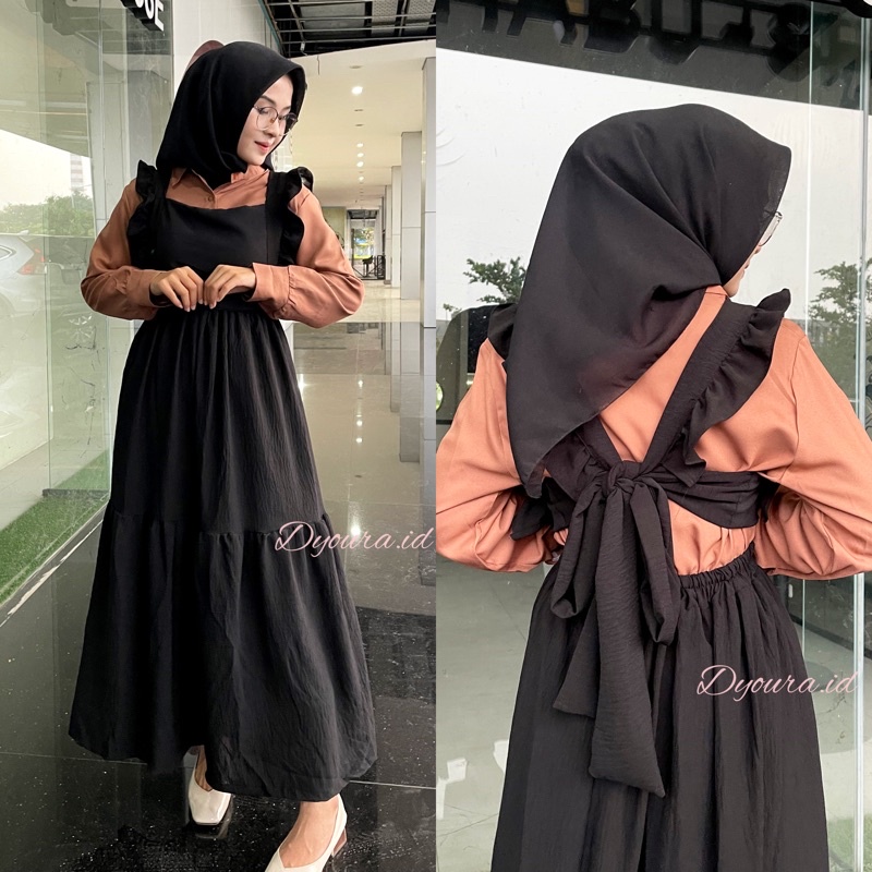 One set vest PREMIUM/ setelan wanita / one set reina span/ set yola polos /overall belakang pita by DYOURA