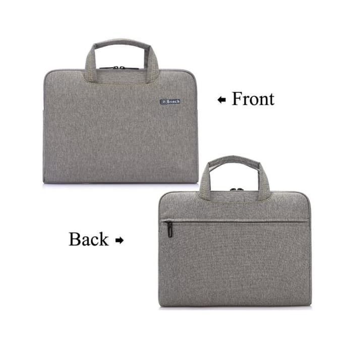 Tas Laptop BRINCH Oxford Laptop Sleeve free pouch 15.6inch krem