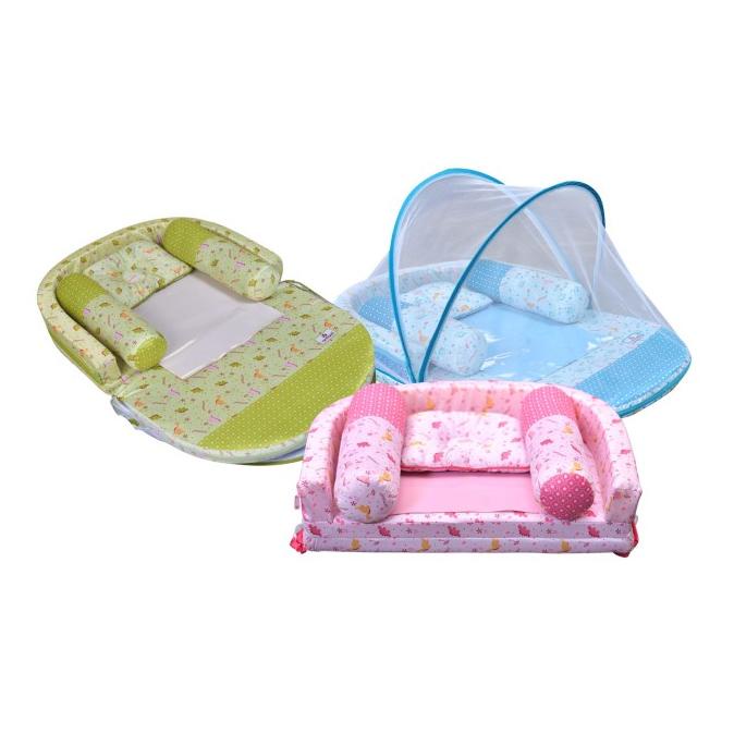Cintaka Kasur Bayi Lipat Oval Bumper Seri Dino + Kelambu Print Tck2442