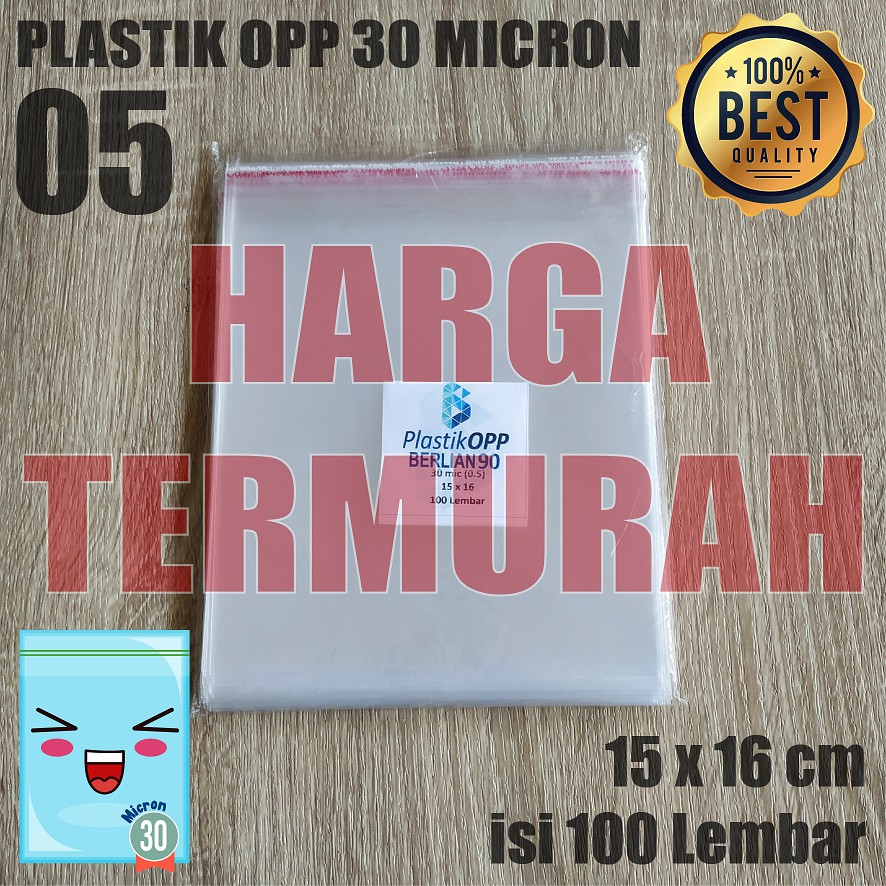 

15 x 16 cm PLASTIK OPP TEBAL 30 Micron (0,5) PLASTIK KEMASAN / PLASTIK UNDANGAN