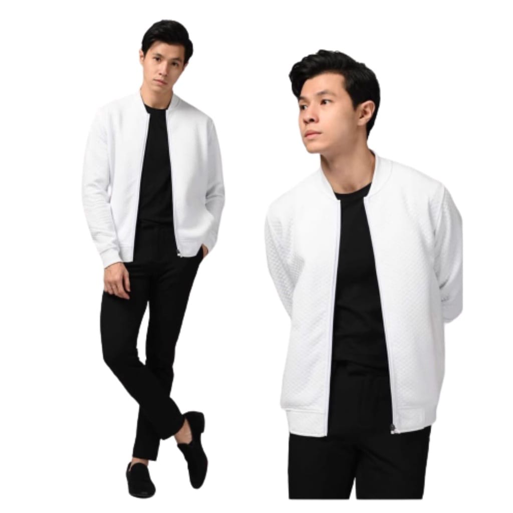 Galery Jaket - Jaket Comfy - Comfy Jaket - Jaket Bomber Comfy Pria Diamond Cream Premium Fleece Tebal