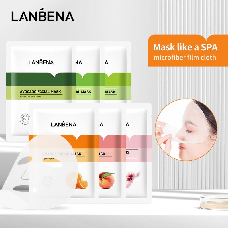 ❄️MATCHA❄️ LANBENA  FACIAL SHEET MASK - ACNE PIMPLE PATCH BLACKHEAD MASK BPOM