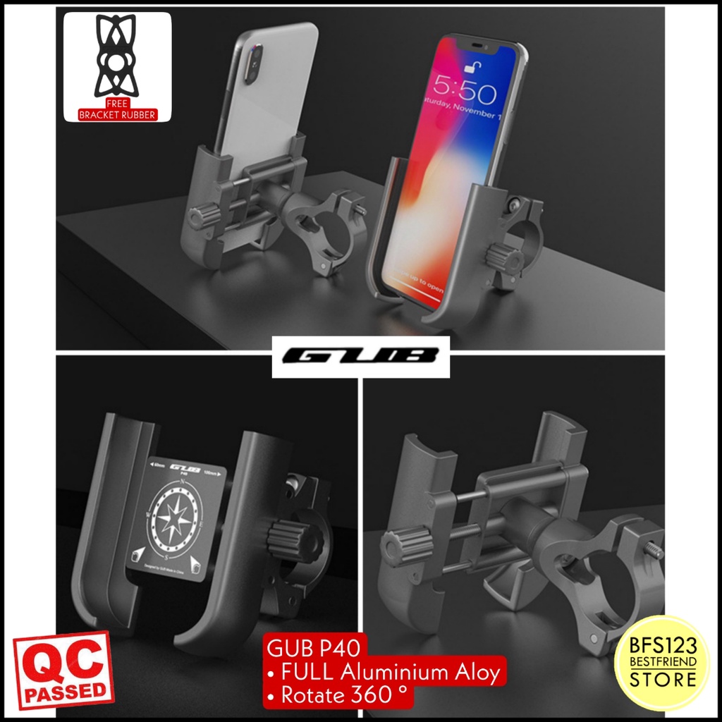 GUB P40 Holder Handphone FULL Aluminium Aloy Dudukan Ponsel 360 Rotate