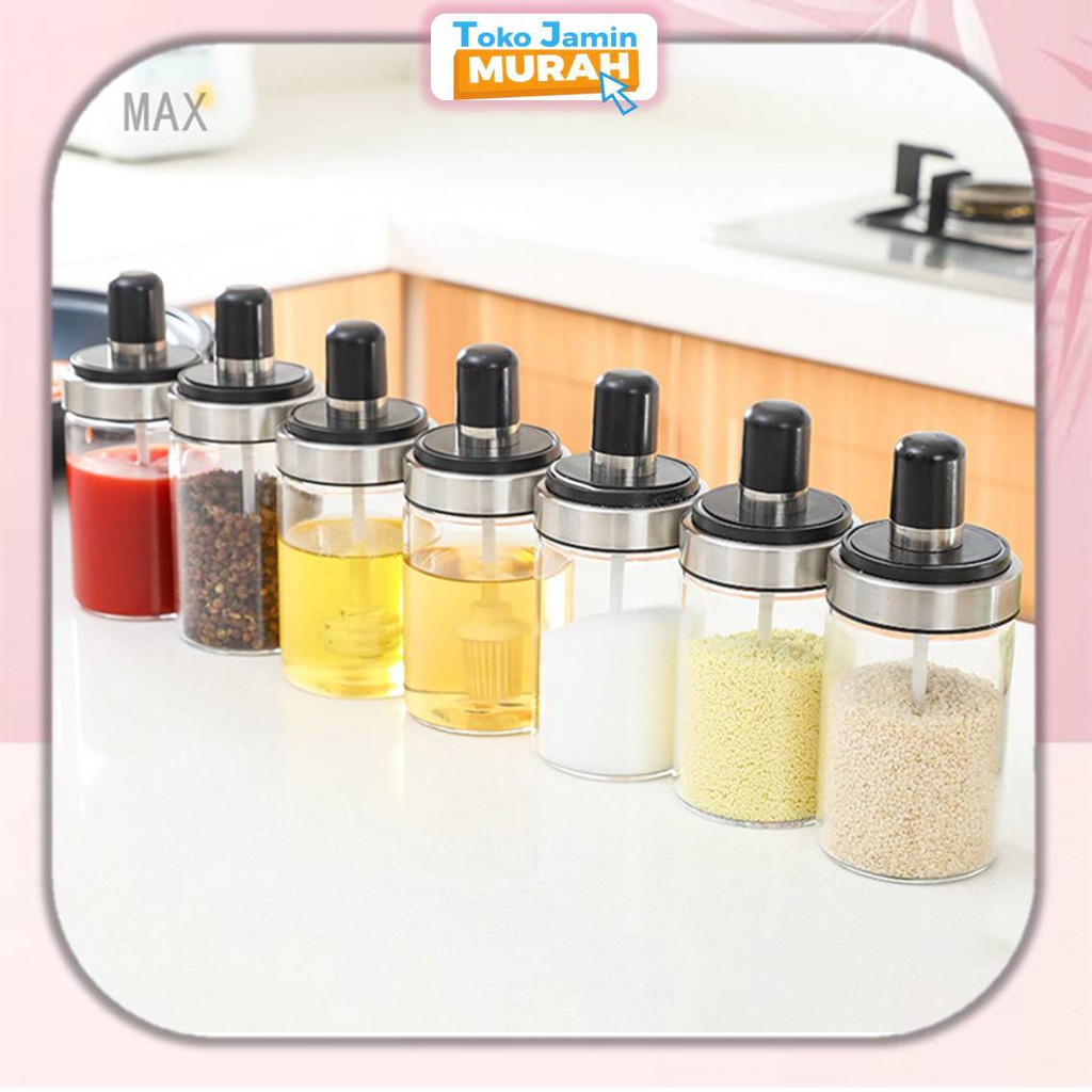 TJM Botol Bumbu Kaca KODE 53 RempahRempah Kaca Transparan