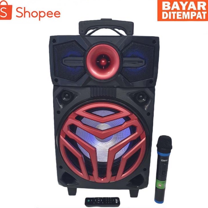 Speaker Portable GMC Teckyo 779D 10"in Bluetooth Karaoke Super Sound FREE MIC