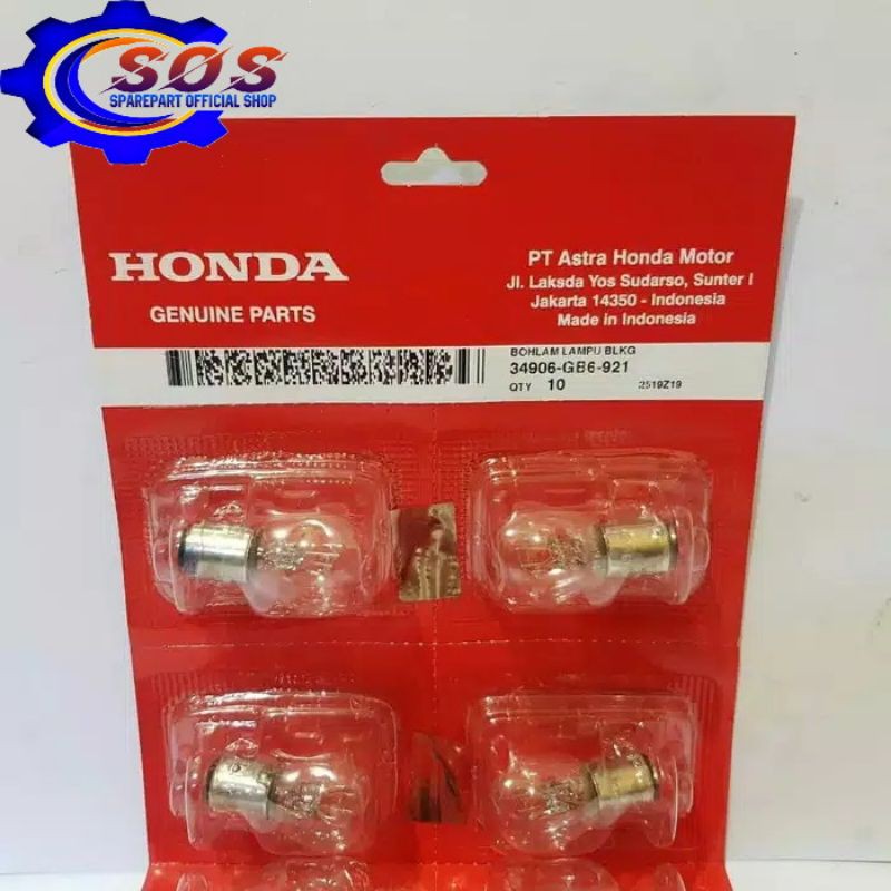 Bohlam Original Honda AHM GB6 Lampu Belakang Stop