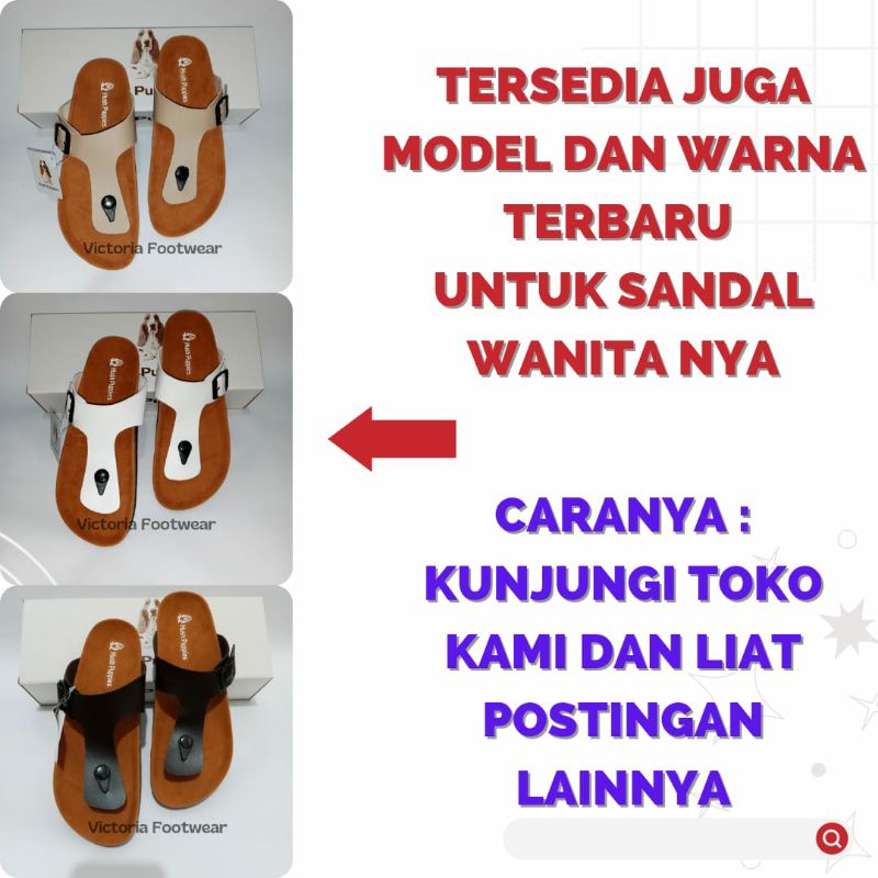 SANDAL HARIAN PRIA WANITA HUSH PUPPIES STRAP TALI KULIT CASUAL PUYUH FASHION SLOP KEKINIAN TERBARU PREMIUM PRIA WANITA