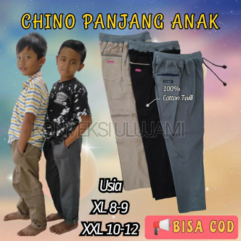 Celana Chino Anak Panjang 1 thn s/d 14 thn Anak Laki-laki Dan Perempuan 10 12 tahun