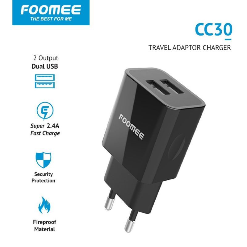 Foomee CC30 Dual USB Charger 2.4A