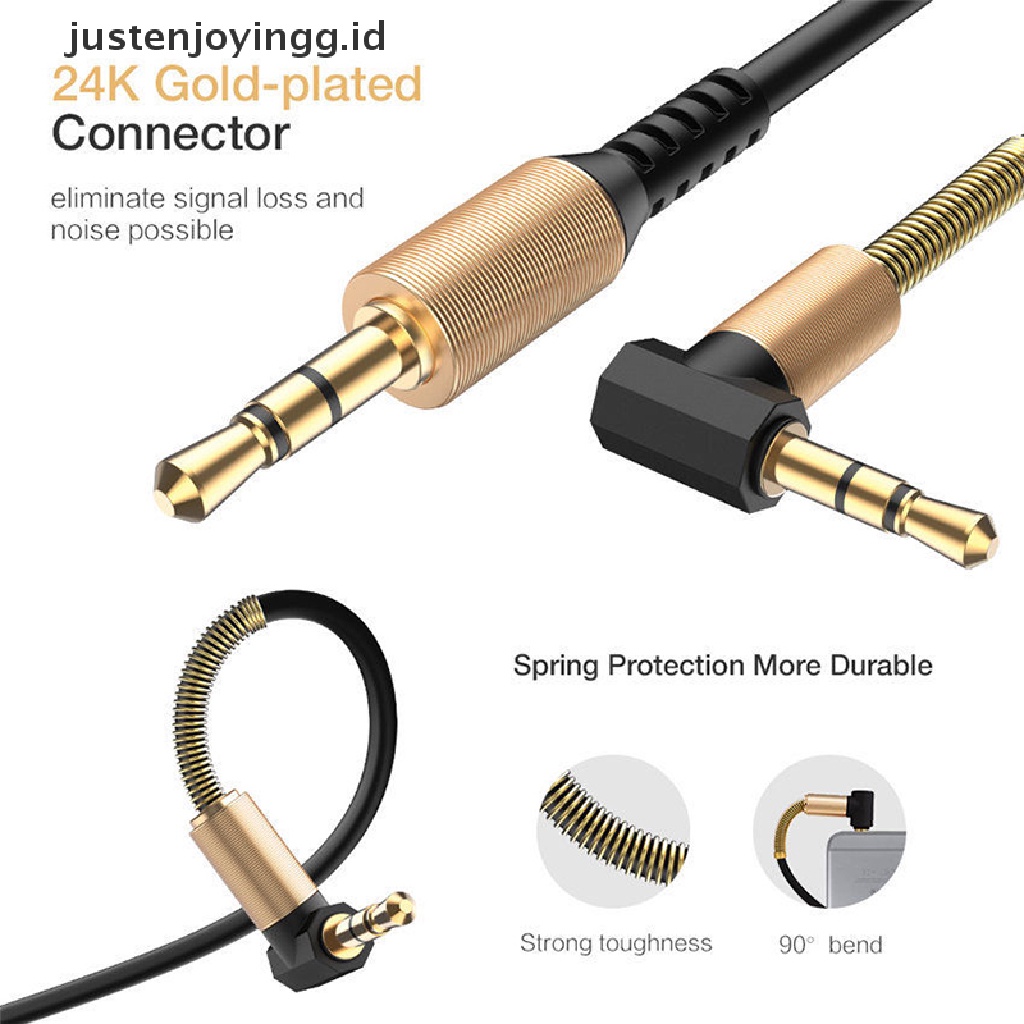 Kabel Aux Audio Headphone Jack 3.5mm Male Ke Male Bentuk L Untuk Mobil