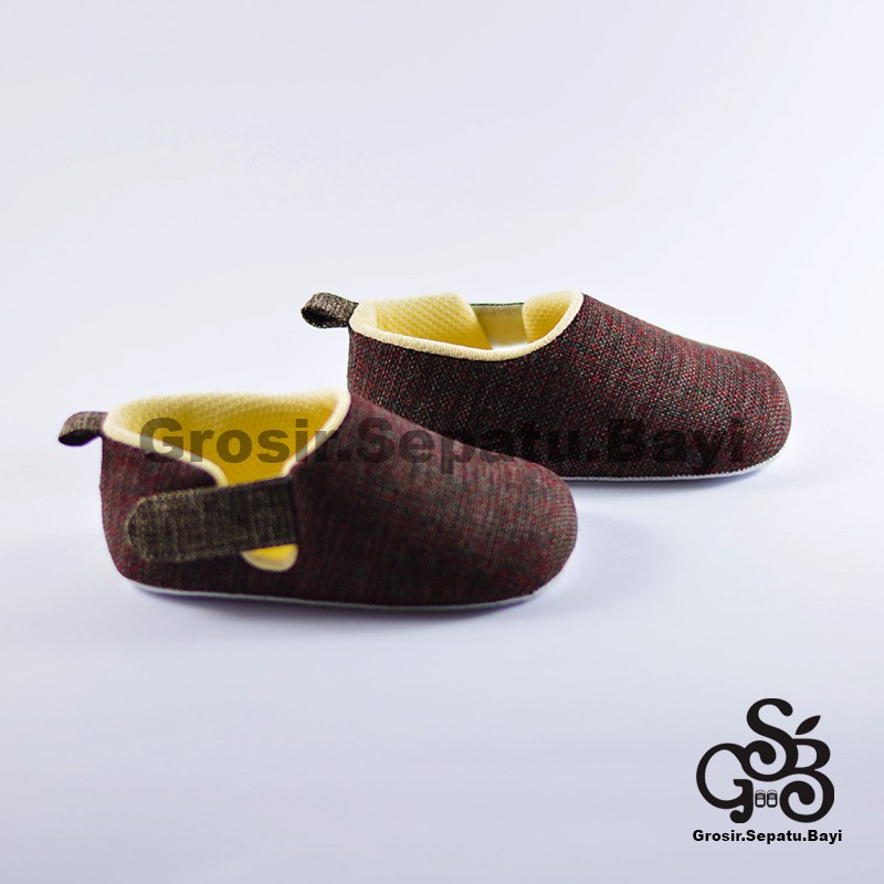 sepatu bayi baby shoes prewalker laki laki umur 2 sampai 14 bulan model velcro PREMIUM warna maroon