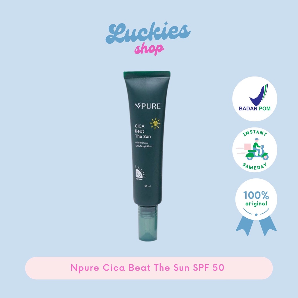 BPOM N'pure Cica Beat The Sun SPF 50 PA ++++ Sunscreen Npure Tabir Surya Sunblock Wajah Muka Sunblok