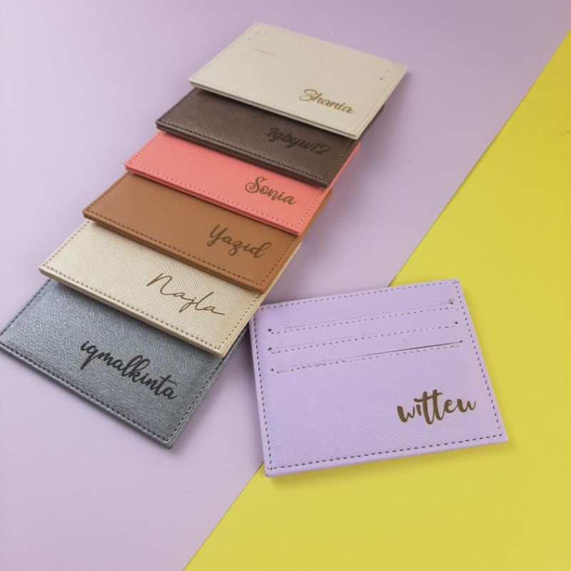 CARD HOLDER SAFIANO 6 SLOT Kartu + 1 SLOT money (ALTHEA)