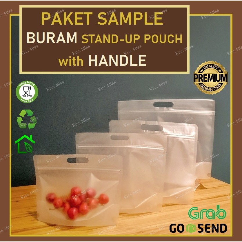 PAKET SAMPLE BURAM POUCH JINJING - TENTENG - plastik bingkisan - hampers - goody bag - kemasan makanan - keripik