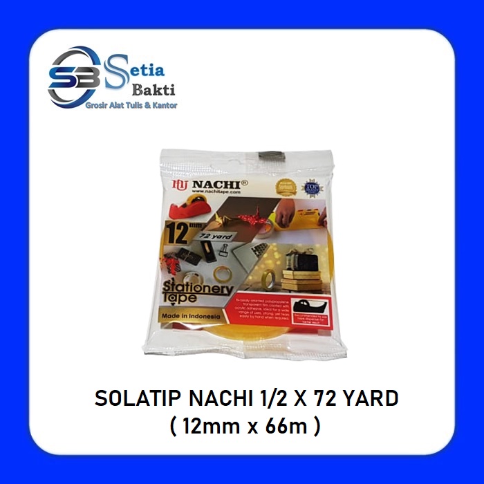 

NACHI Solatip 1/2 Inch - Solasi Bening 12 mm x 72 yard - 1 Pcs