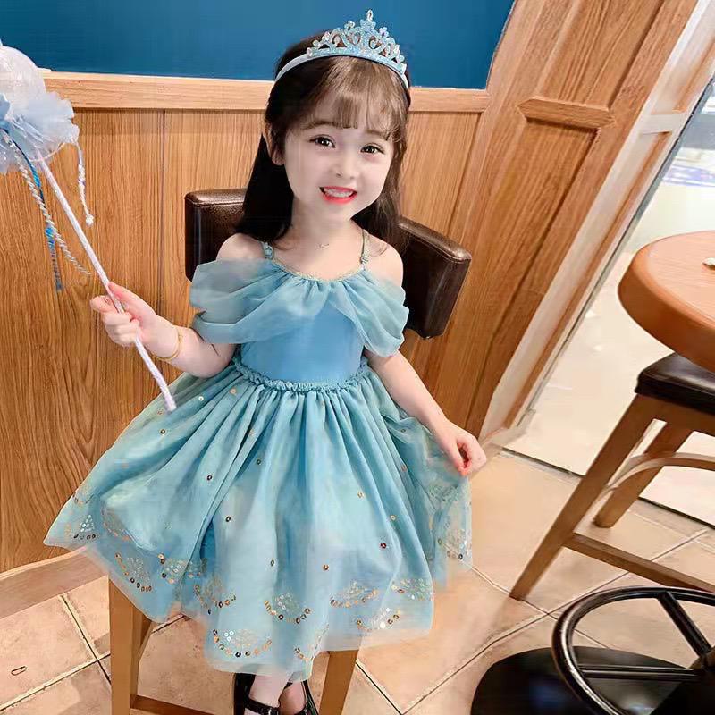 (LOLI-JKT) BD-147 DRESS ANAK GAUN PESTA BIRU STRAPLESS SIZE 90-140