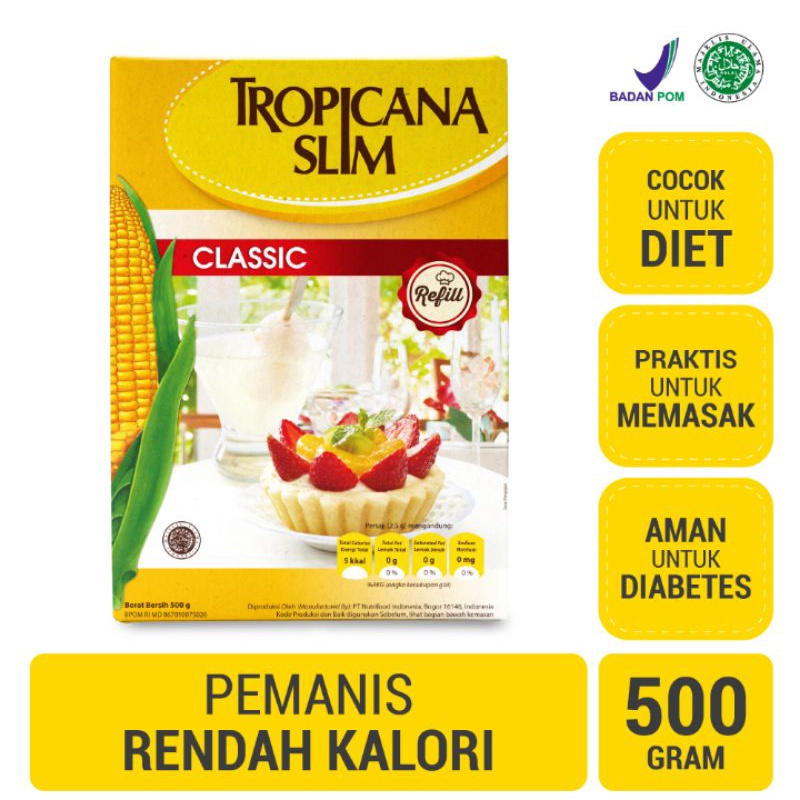 

Tropicana Slim Classic 500gr Sweetener Gula Tropicana Slim