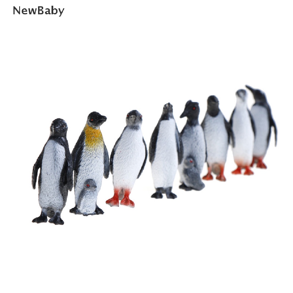 8pcs / set Mainan Figure Model Penguin Kecil Bahan Plastik