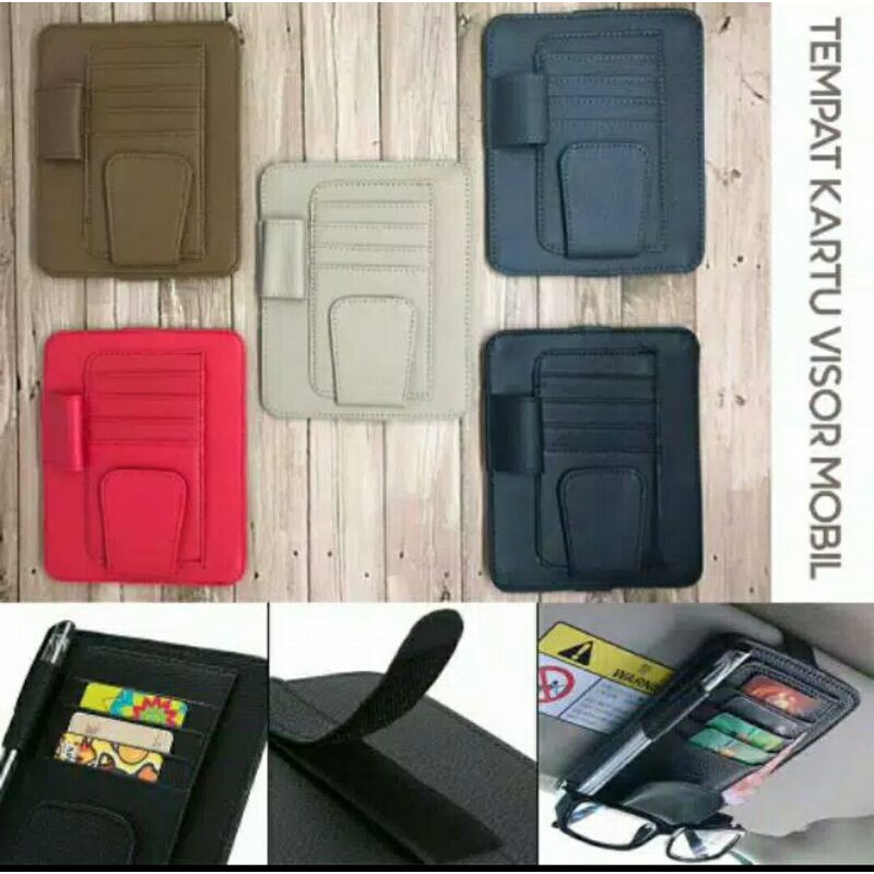 tempat kartu visor mobil multifungsi serbaguna buat kartu pulpen bolpoin kacamata etol organizer