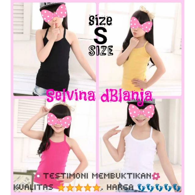 1 Lusin Tank Top Anak Size S 4-6 Tahun High Quality Basic Plain Tanktop HQ Murah Harga Grosir