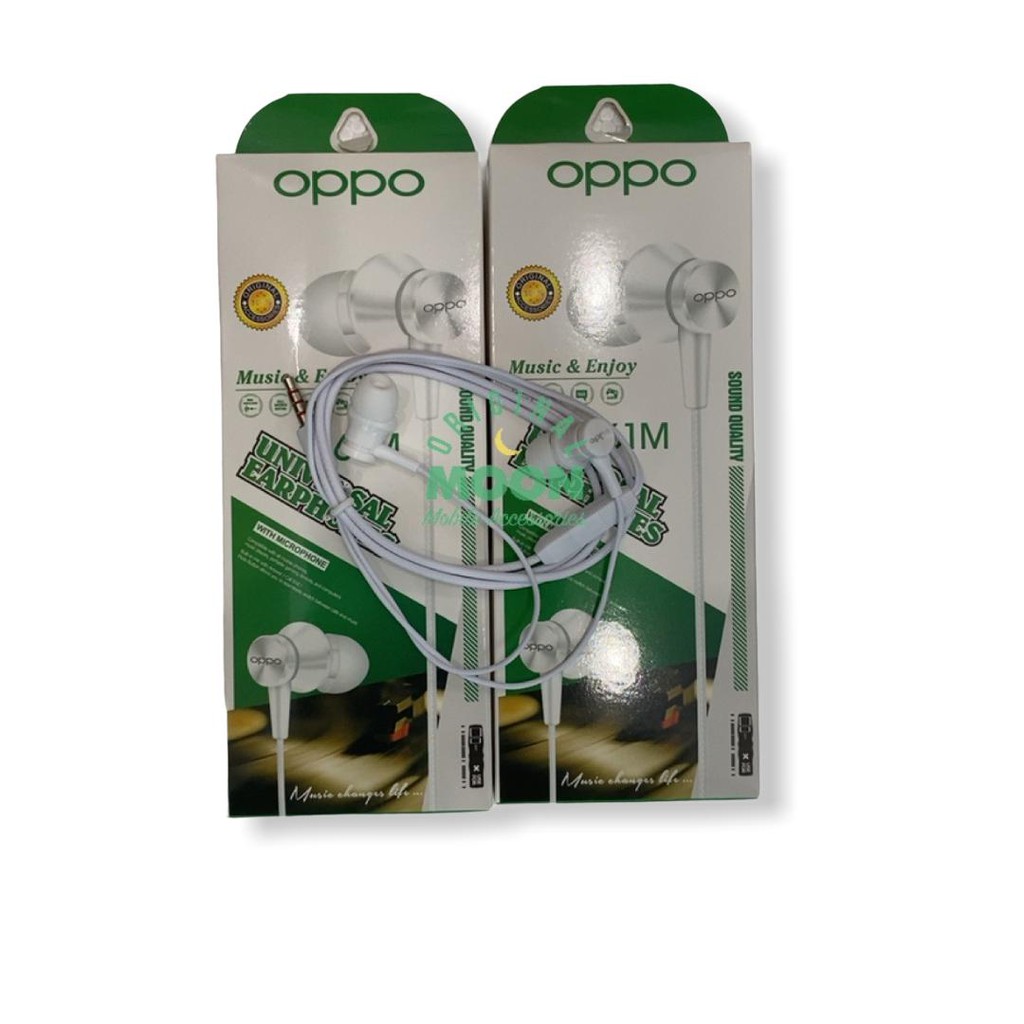 Headset Handfree Earphone brand oppo Stereo MEGA BASS 61M