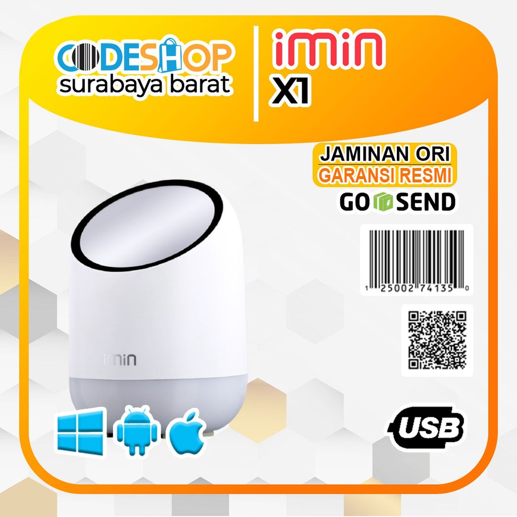 SCANNER BARCODE IMIN XI 1D DAN 2D (QR) USB+DUDUK DIGITAL SCANNER