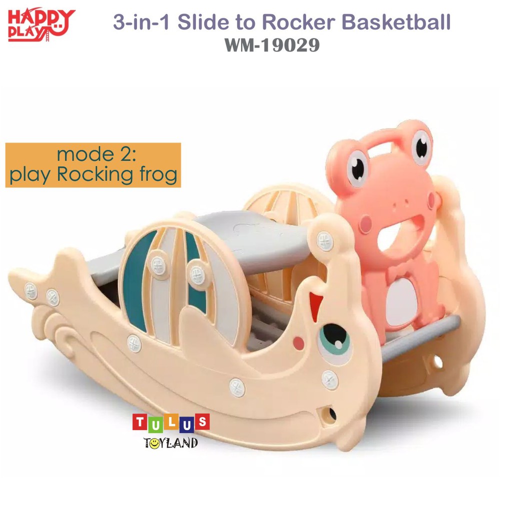 Perosotan Kuda kudaan Happy Play 3 in 1 Slide Rocker Basketball 3in1 Jungkat Jungkit Rocking Horse