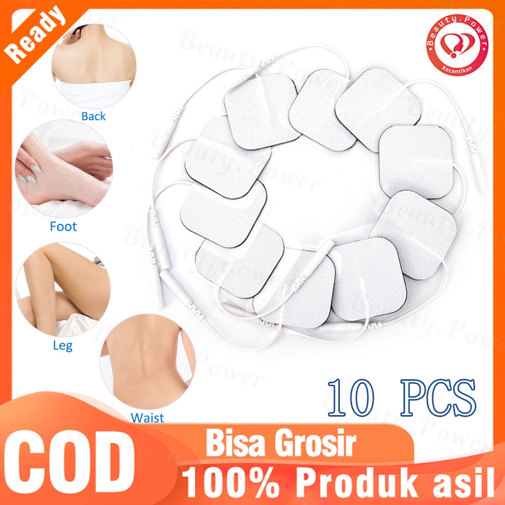 10 Buah Bantalan Tempel Elektroda Putih Tens Units Electrode Pads Therapy Machine