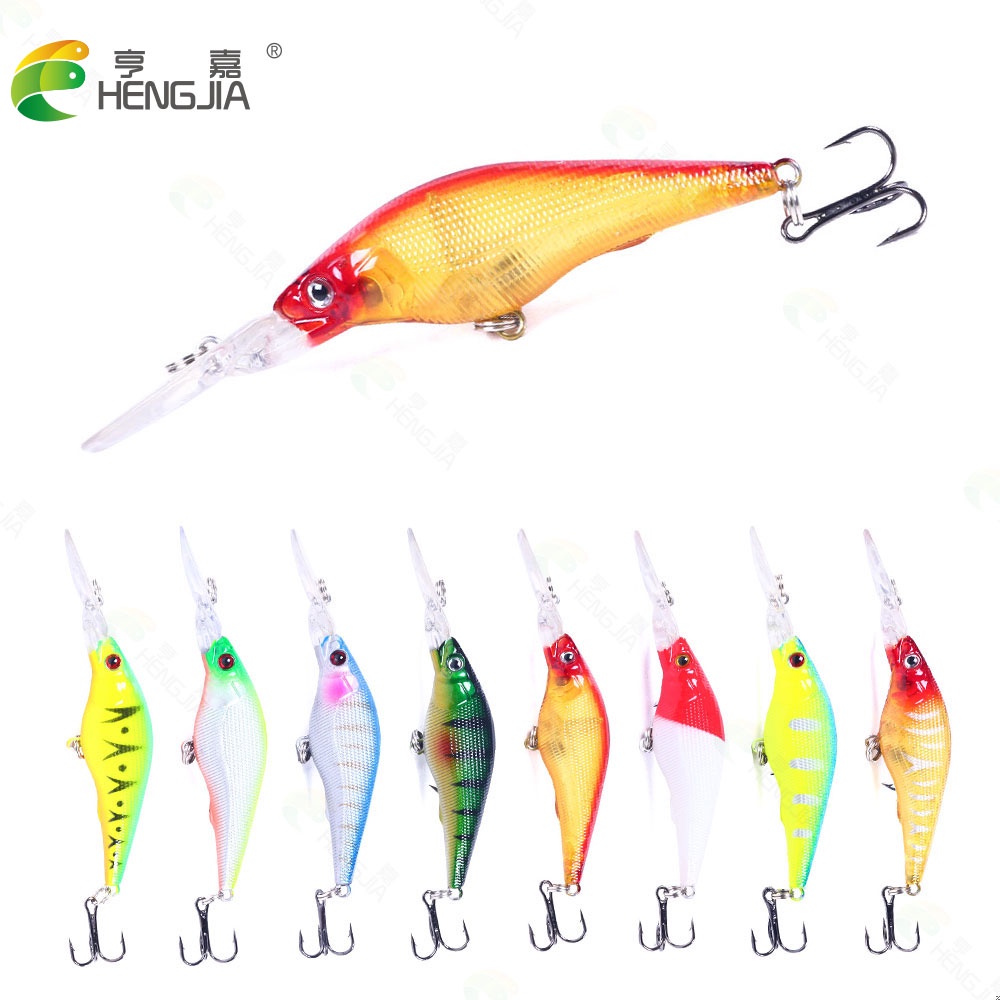 HENGJIA 1pcs 6.6g Floating Minnow Umpan Pancing Swimbait Bass Ikan Fishing Lure Wobbler Hard Bait Topwater Fishing Tackle