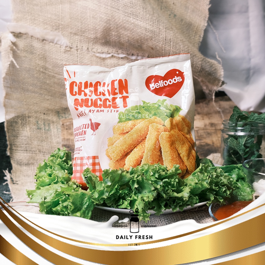 

BELFOODS CHICKEN NUGGET STICK 250 GRAM NAGET AYAM BENTUK STIK