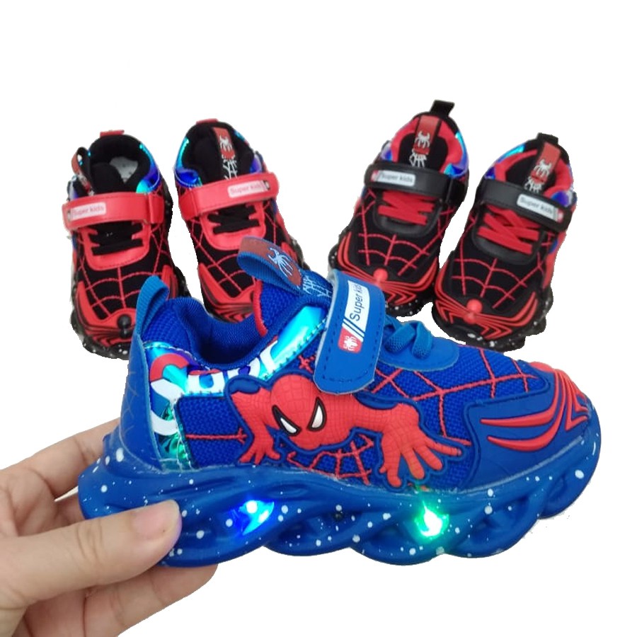 Sepatu LED Sneakers Kids Shoes dengan Lampu LED Sepatu Anak Laki Size 23-35 Usia 1-8 Tahun