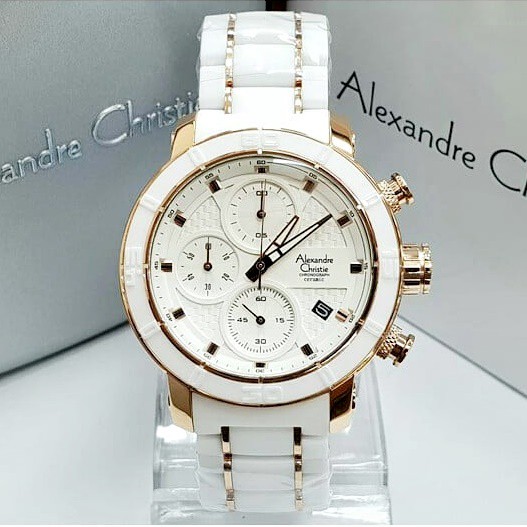 JAM TANGAN ALEXANDRE CHRISTIE AC6292 WHITE ORIGINAL