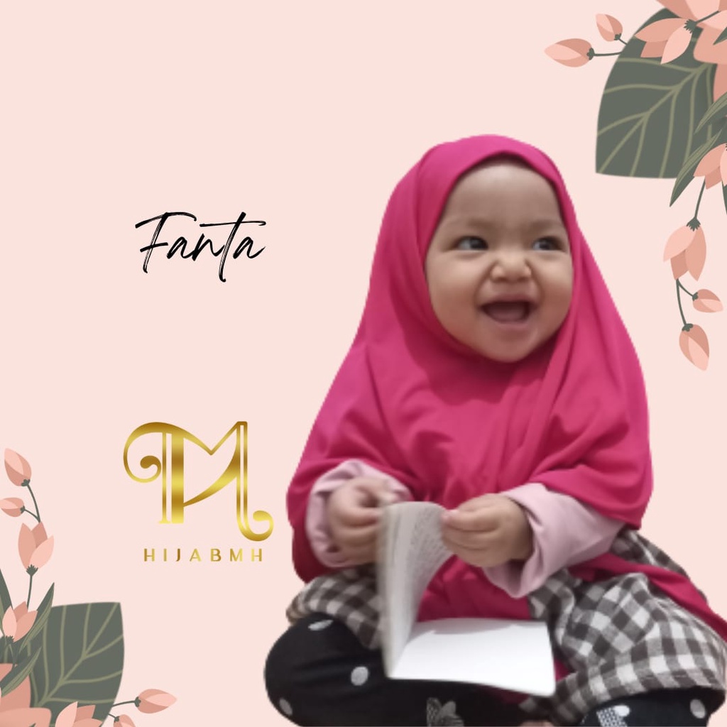 jilbab anak / segitiga instan / JAHIT DI DAGU / 1-3 tahun / jilbab bayi / jilbab instan / KHUMAIRA