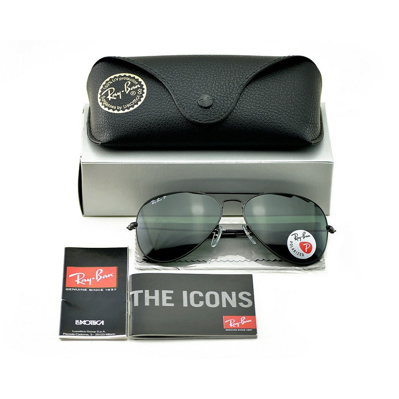 Kacamata Ray-Ban AVIATOR LARGE METAL | RB3026 Polarized Black Sunglasses | Size 62mm Original