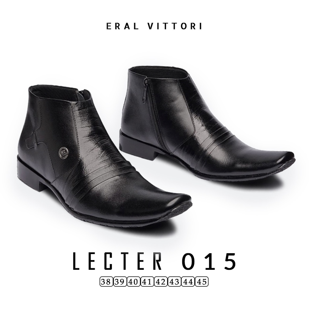 Eral Vittori - Lecter 015 Sepatu Pria Casual Formal Pantofel Boots Zipper Kulit