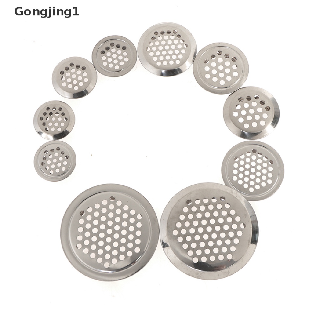 Gongjing1 10pcs / Set Louver Lubang Ventilasi Udara Kabinet Bentuk Bulat Diameter 19mm - 53mm